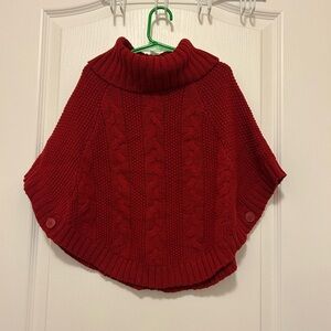 Carter's Red Cable Knit Poncho